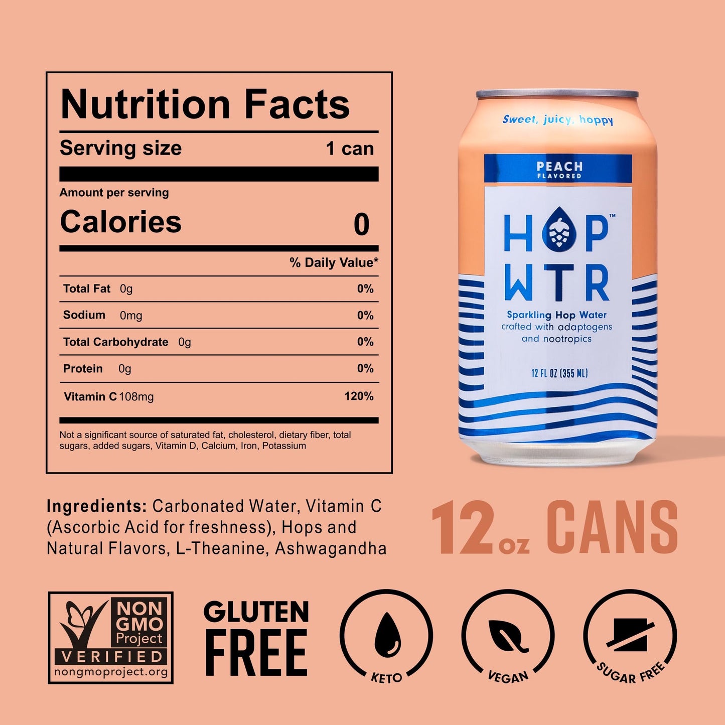 HOP WTR Peach