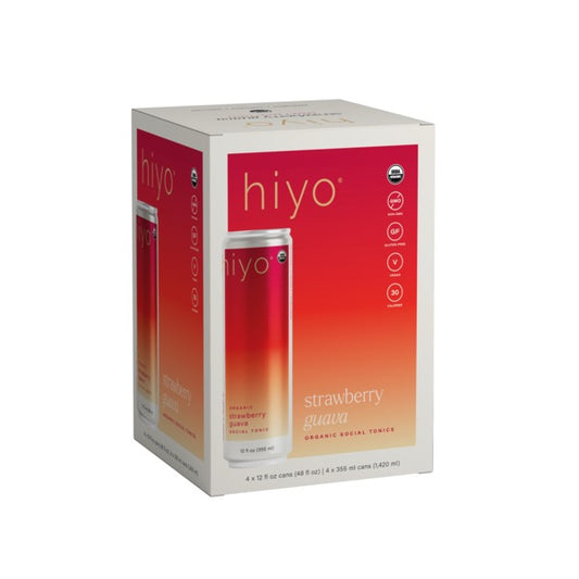 4-Pack Hiyo Strawberry Guava Organic Social Tonic